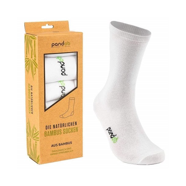 Pandoo - White Bamboo Mens Socks - Size 43 - 46