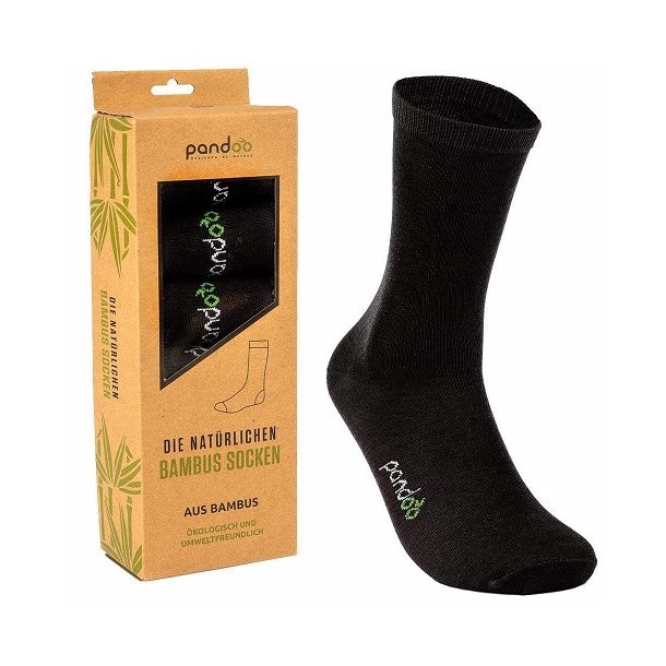 Pandoo - Black Bamboo Mens Socks - Size 35-38