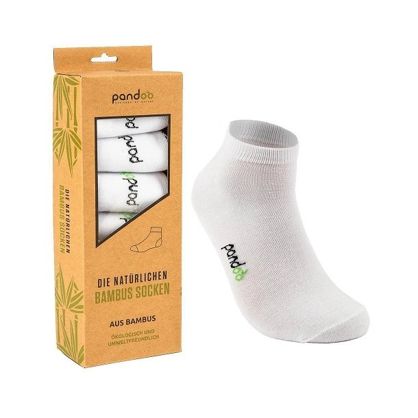 Pandoo - White Low Cut Bamboo Socks - Size 39-42