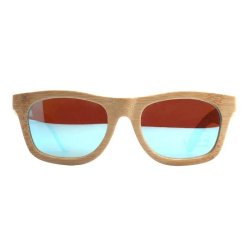 pandoo - Light bamboo Polaroid sunglasses - blue
