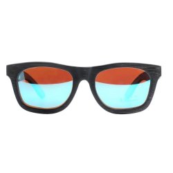 pandoo - Dark bamboo Polaroid sunglasses - blue
