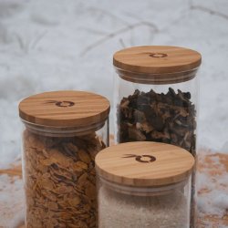 Pandoo - Storage Glass with Bamboo Lid 800 ml