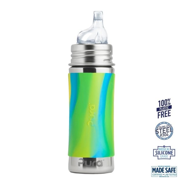 Pura - Sipper Spouts - Baby Sutteflaske 6+ mdr. Mint | Moss | Aqua 325ml - Fast flow