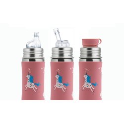 Pura - Kiki Straw Baby Sutteflaske 6+ mdr. Enhjrning 325ml - Fast flow