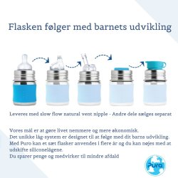 Pura - Kiki Baby Sutteflaske 0+ mdr. Rosa 150ml - Slow flow