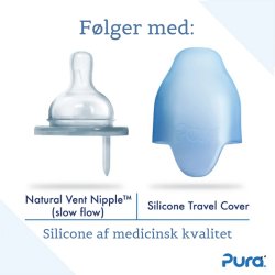 Pura - Kiki Baby Sutteflaske 3+ mdr. fox cartoon 325ml - Medium flow