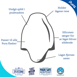 Pura - Kiki Straw Baby Sutteflaske 6+ mdr. Pink | Rosa | Hvid 325ml - Fast flow