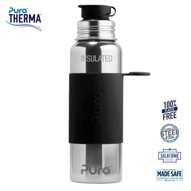 Pura - Therma Sportsflaske Big Mouth Black 650ml 