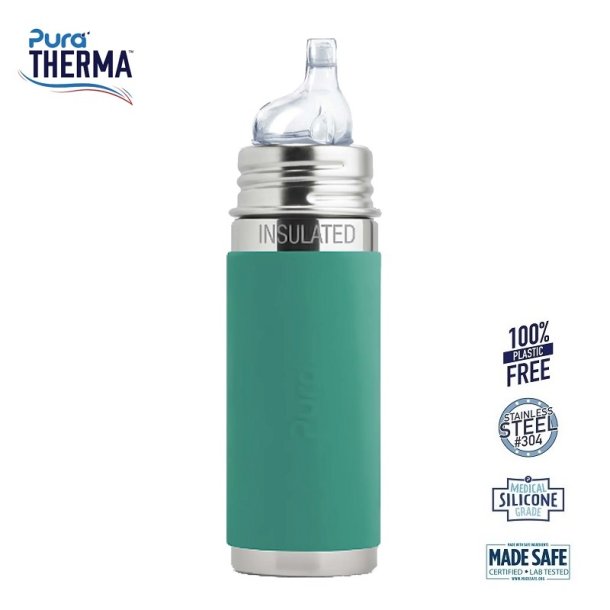 Pura� - Therma� Kiki� Sipper Baby Sutteflaske 6+ mdr. Moss 260ml - Fast flow