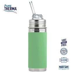 Pura - Therma Kiki Straw Baby Sutteflaske 6+ mdr. Moss 260ml - Fast flow
