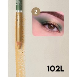 puroBIO Cosmetics - Long Lasting eyeduo pencil satin gold  &amp; satin moss 102