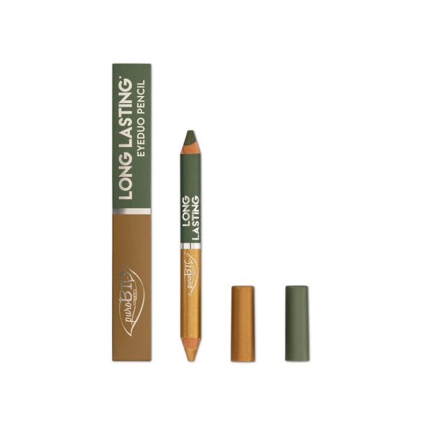 puroBIO Cosmetics - Long Lasting eyeduo pencil satin gold  &amp; satin moss 102