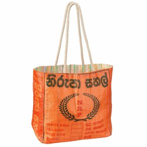 Rice & Carry - Upcycling strandv�ska l�ngt handtag - orange