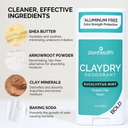 zionhealth - Bio Claydry deodorant - Eucalyptus mint