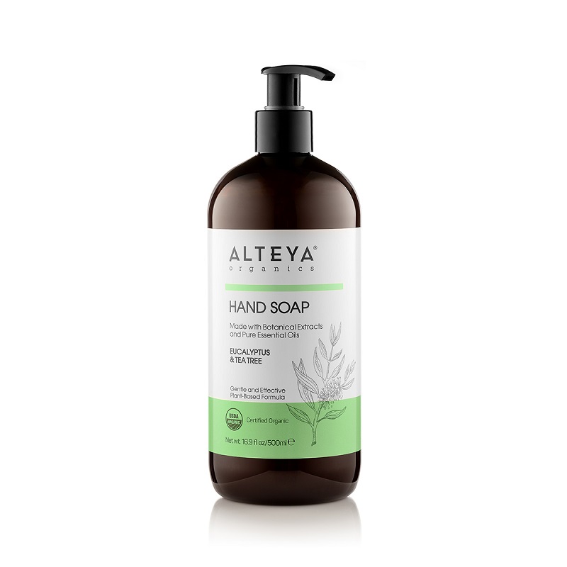 Se Alteya Organics - Økologisk Flydende Håndsæbe - Eucalyptus & Tea Tree 500ml hos Organic Beauty Supply