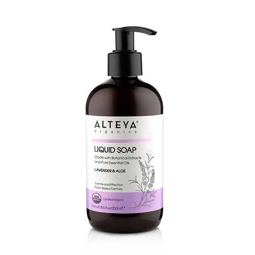 Se Alteya Organics - Økologisk Flydende Sæbe - Lavender & Aloe 250ml hos Organic Beauty Supply