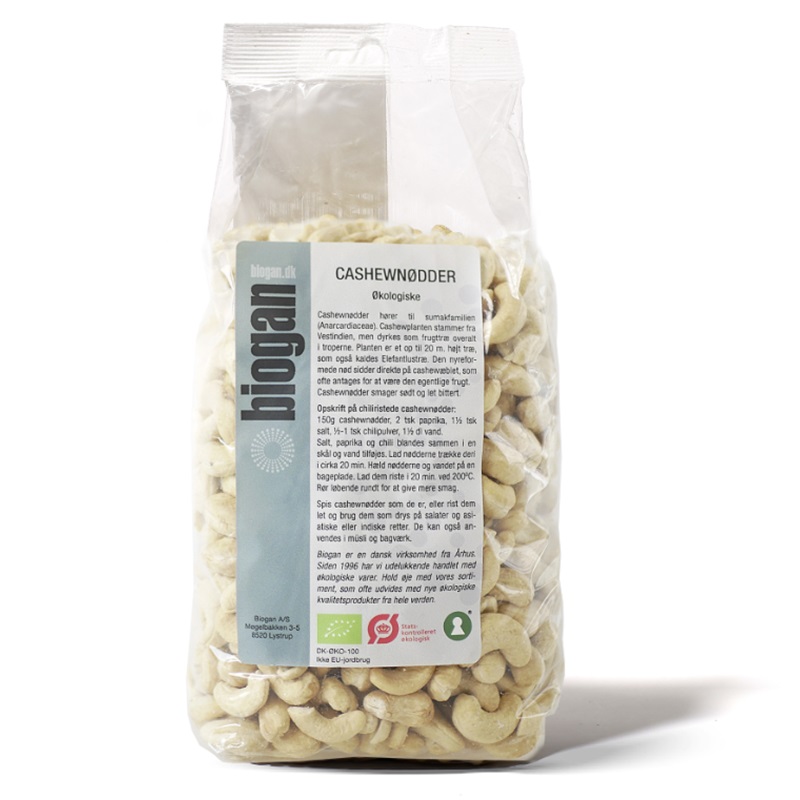 biogan - Økologsiske cashewnødder 750g