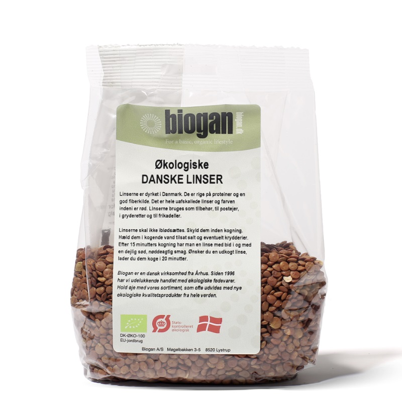 Biogan Økologiske danske linser 400 g