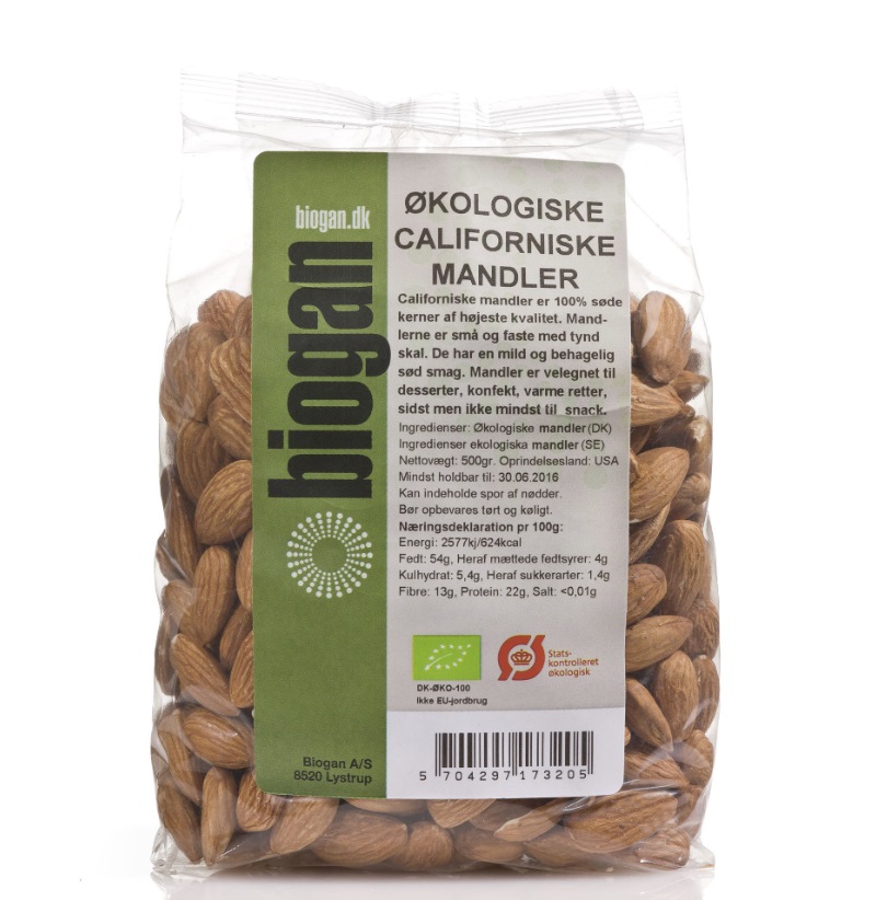 biogan - Økologiske mandler Californiske 400g