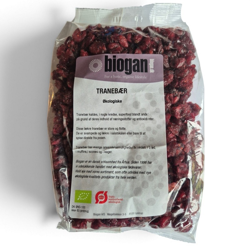 biogan - Økologiske tranebær 500g