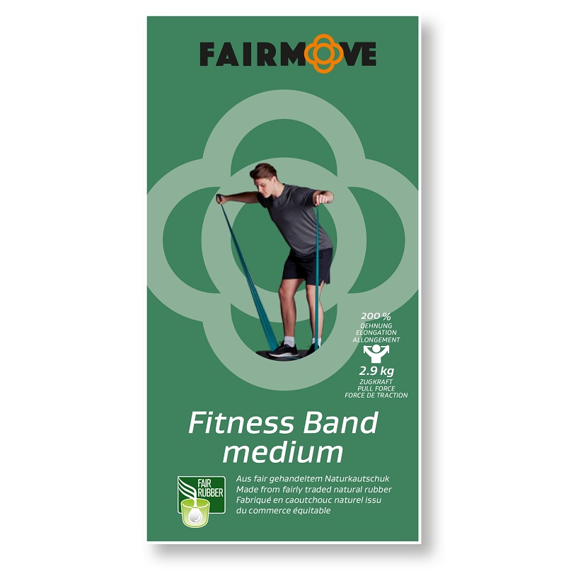 FAIR MOVE - Fitnessbånd medium grøn - øvede 2,9 kg trækkraft