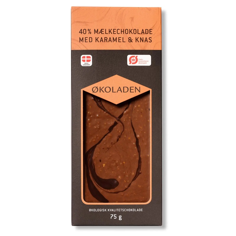 Se ØKOLADEN - Økologisk Mælkechokolade - Karamel & Knas hos Organic Beauty Supply