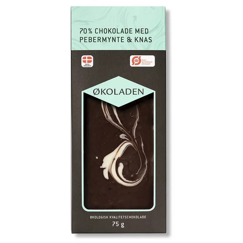 Se ØKOLADEN - Økologisk Mørk 70% Chokolade - Pebermynte & Knas hos Organic Beauty Supply