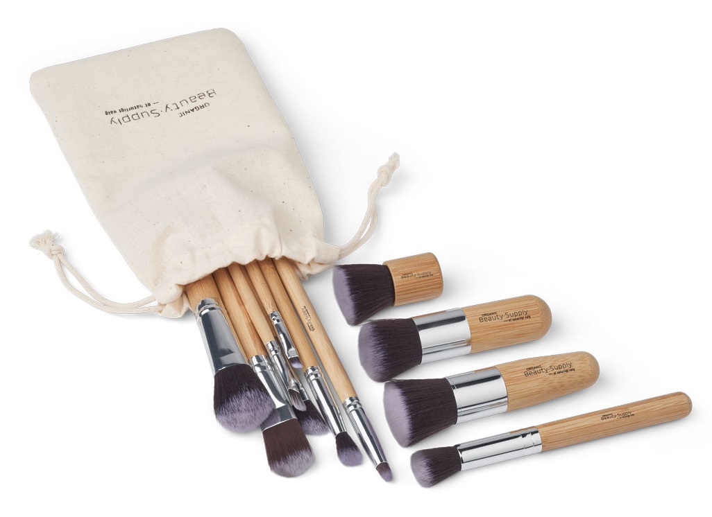 ORGANIC Beauty Supply - Makeup børste og penselsæt med bambus skaft