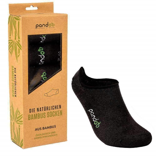 Se Pandoo - Sorte Bambus Footies i Str. 43-46 hos Organic Beauty Supply