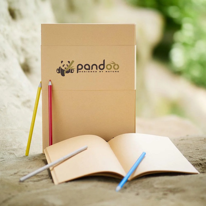 Se Bæredygtig Notesbog A5 - bambus papir - pakke med 5 stk. hos Organic Beauty Supply