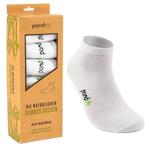 Billede af Pandoo - Hvide Low Cut Bambus Sokker i Str. 39-42