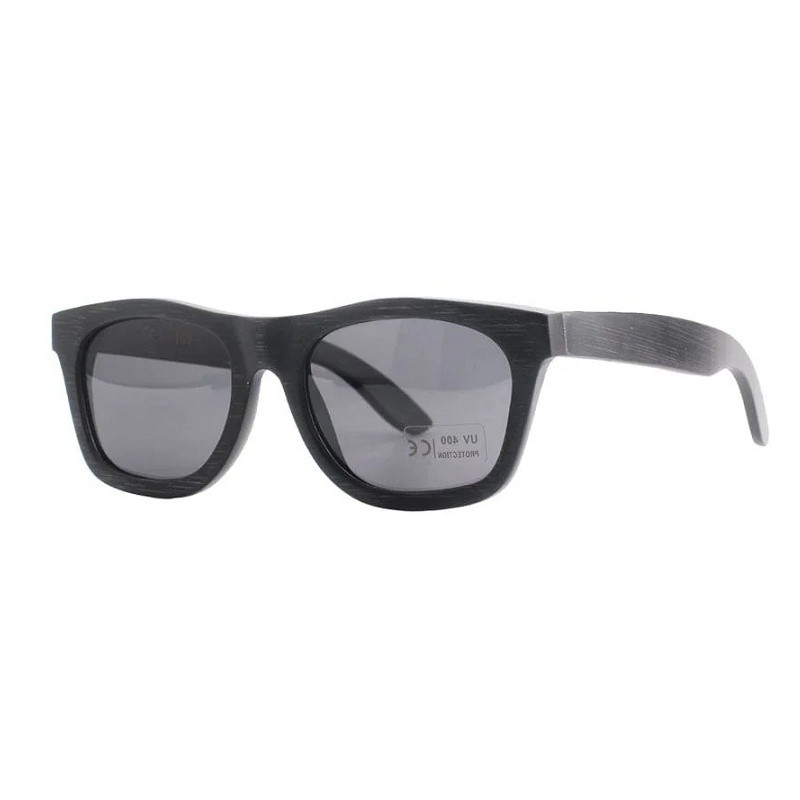 pandoo - Mrk bambus Polaroid solbrille - sort
