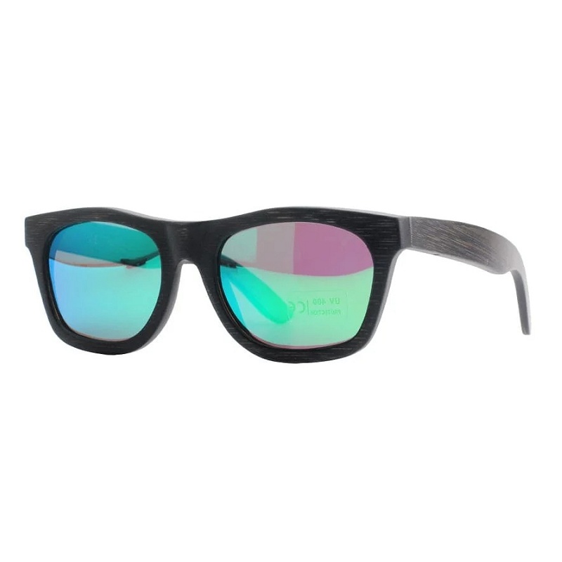 pandoo – Mørk bambus Polaroid solbrille- Grøn