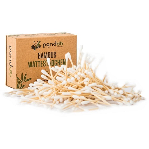 Se Bambus vatpinde med økologisk bomuld - 200 stk. hos Organic Beauty Supply