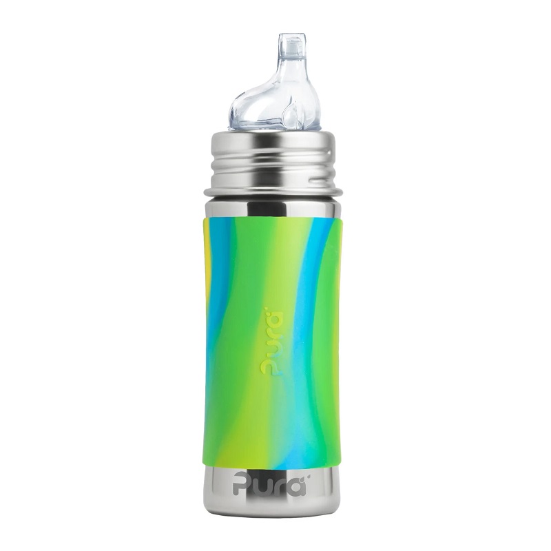Pura® - Sipper Spouts - Baby Sutteflaske 6+ mdr. Mint | Moss | Aqua 325ml - Fast flow