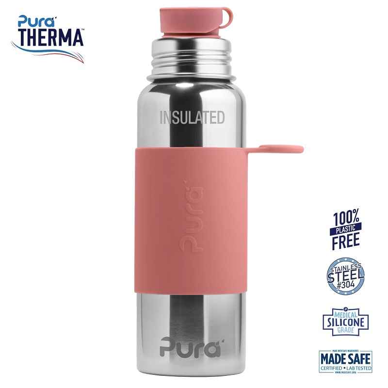 Pura® – Therma Sportsflaske Big Mouth® Rosa 650ml